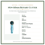 Product Specifications – New 60mm Rotary Cutter