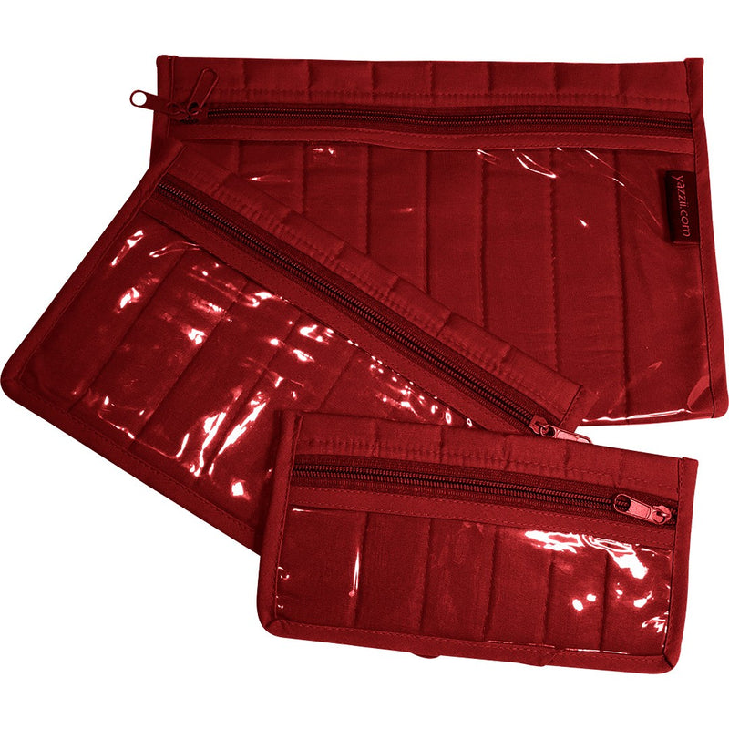 Notions Pouch Set Red 3 Piece
