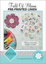 Field Of Blooms Linen Panel White