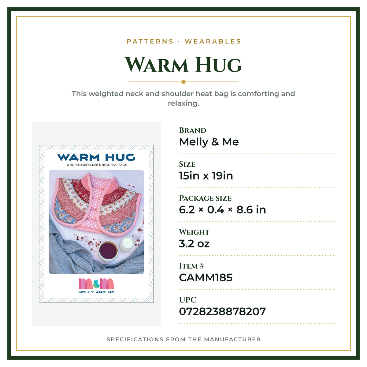 Product Specifications – Warm Hug