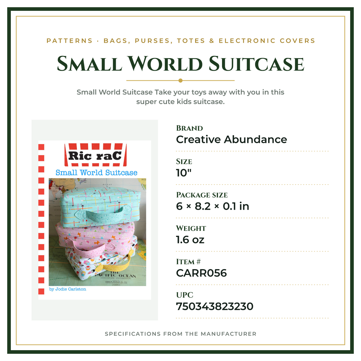 Product Specifications – Small World Suitcase