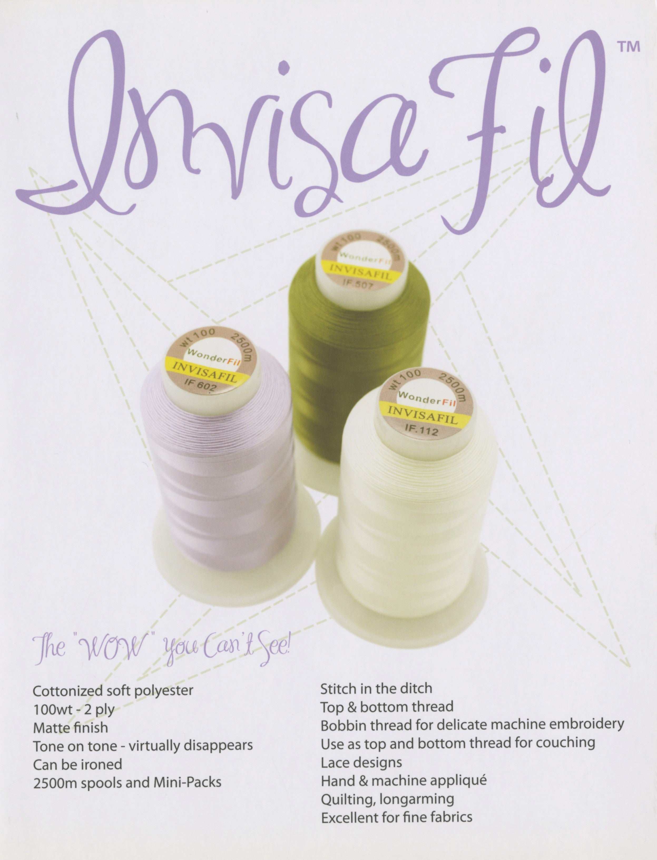 WonderFil Real Thread Invisafil Color Card