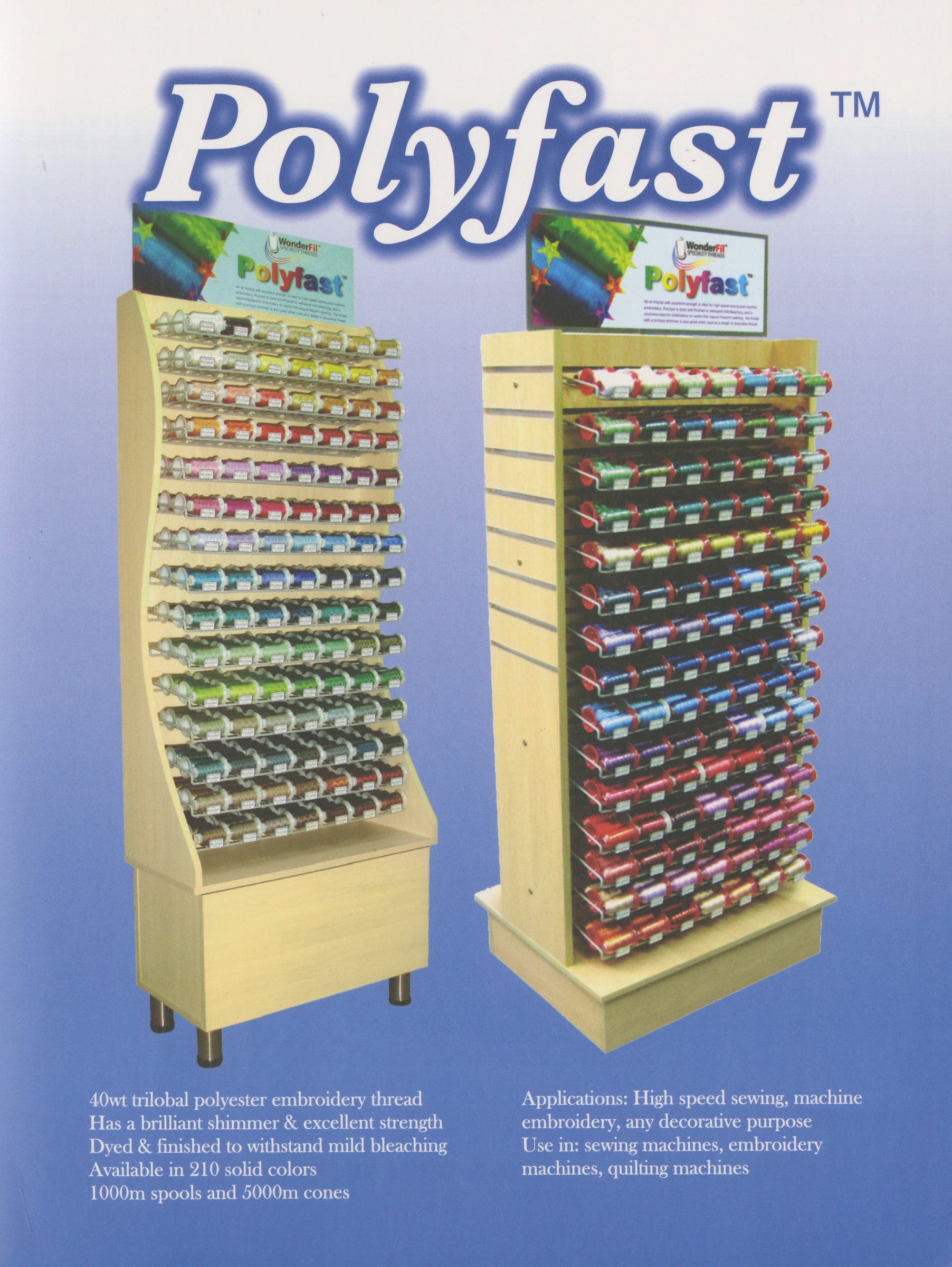 WonderFil Real Thread Polyfast Color Card — Countryside Quilts™