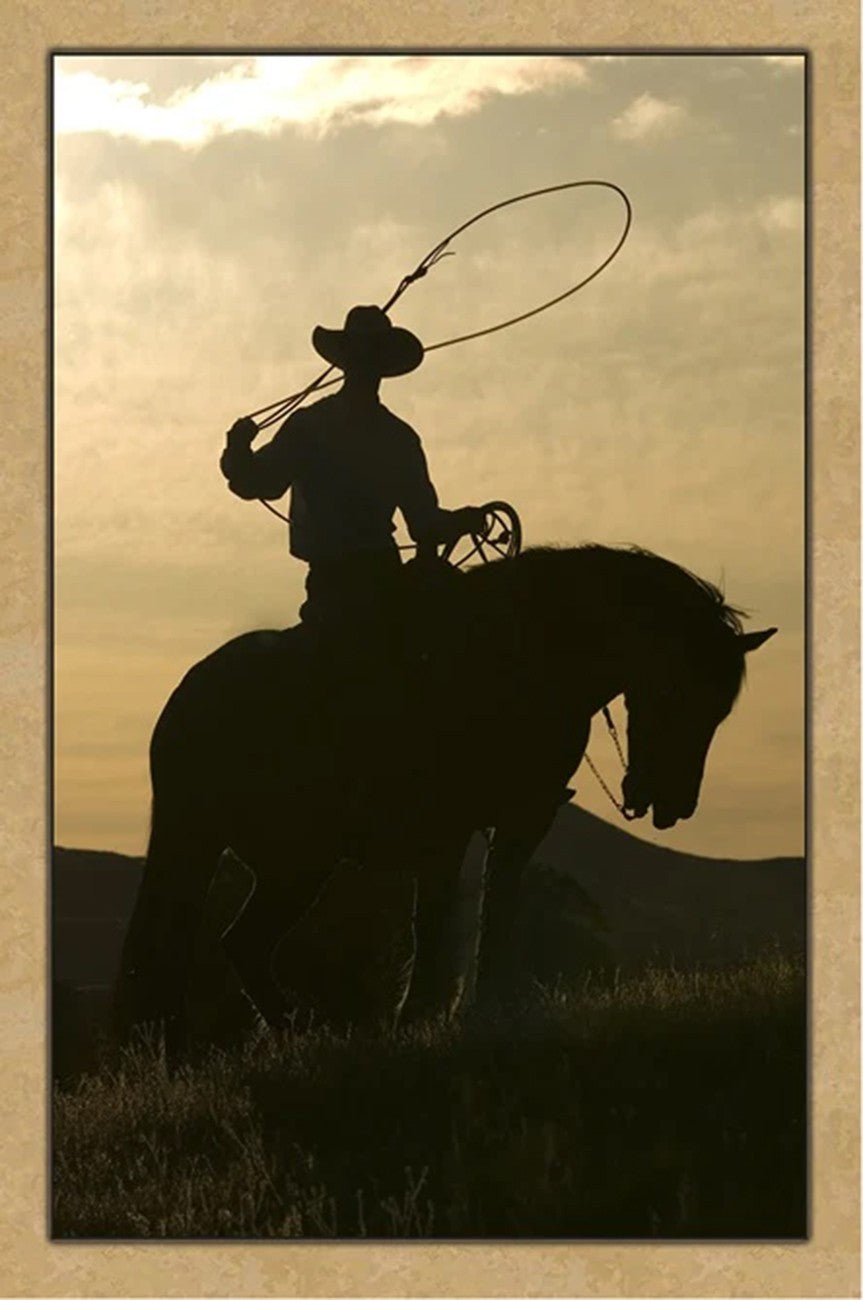 Cowboy Silhouette Panel 16in x 24in