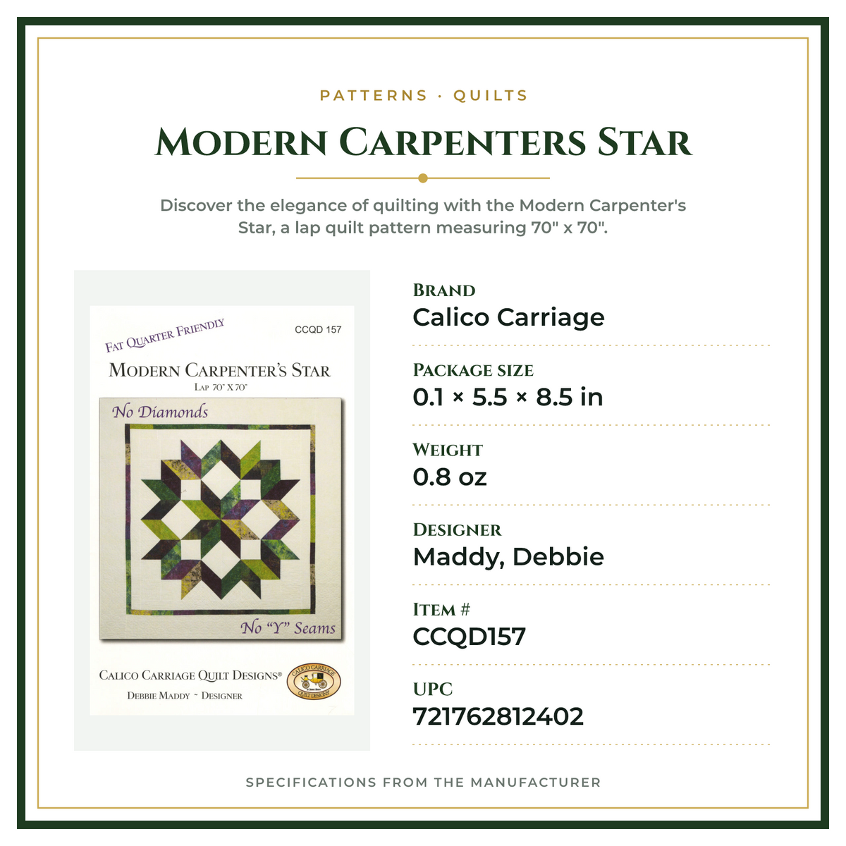 Product Specifications – Modern Carpenters Star