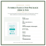Product Specifications – Fusible Fleece 1yd Package 22in x 1yd