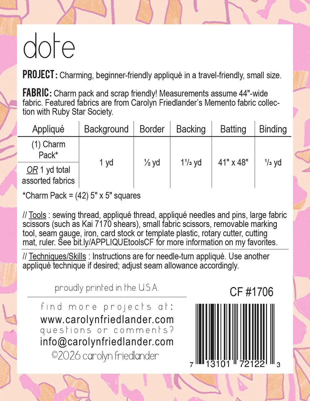 Dote Quilt Pattern