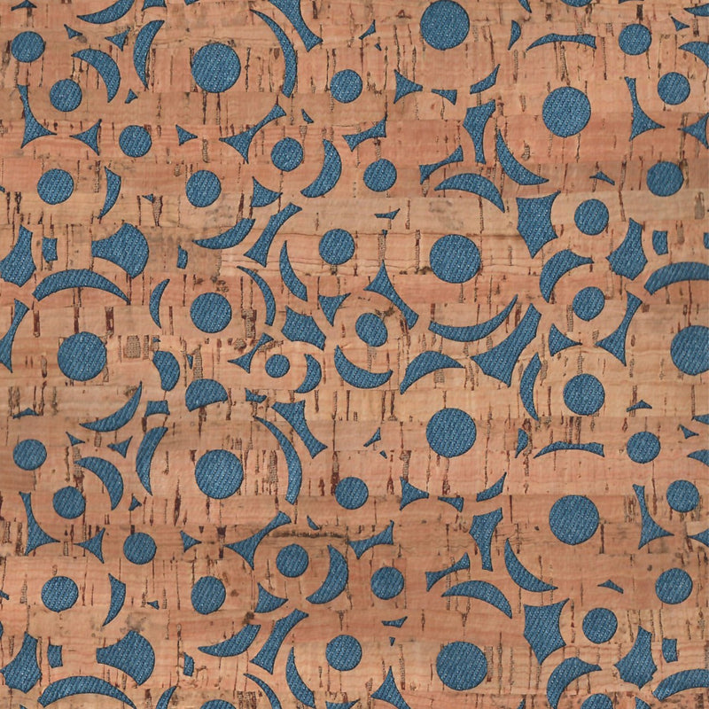 Denim Canvas Backed Cheery O's Pro Cork 5 yards