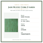 Product Specifications – Jade Rustic Cork 5 yards