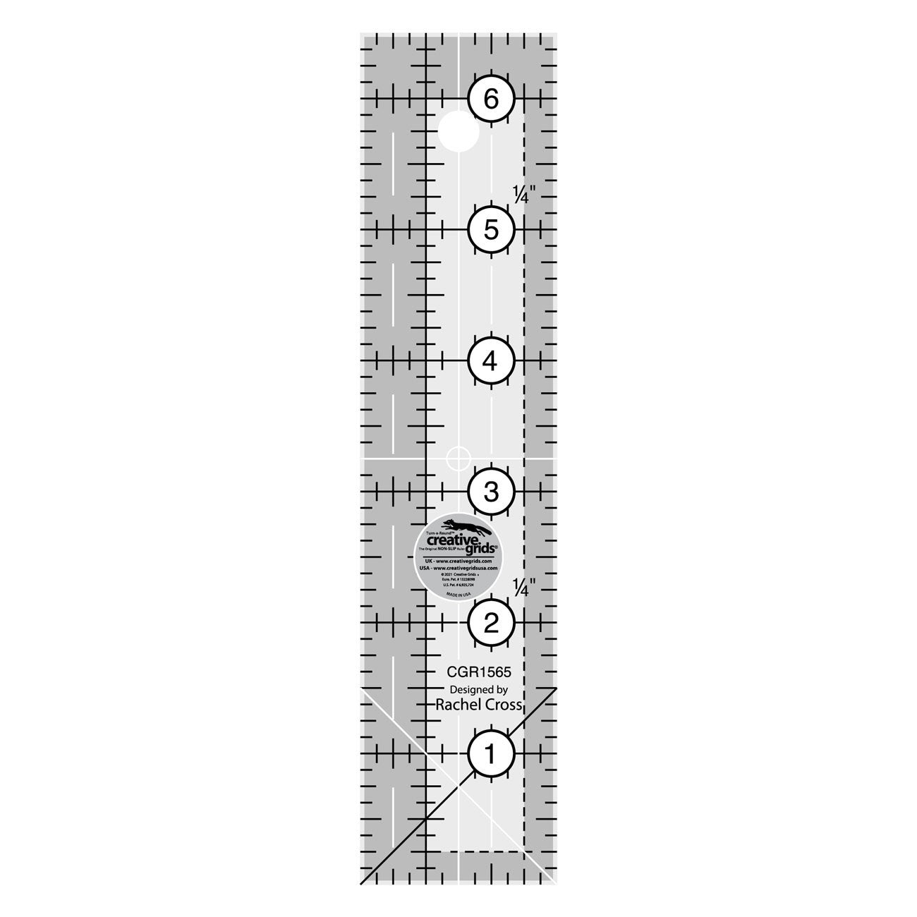Creative Grids Quilt Ruler 1-1/2in x 6-1/2in Rectangle
