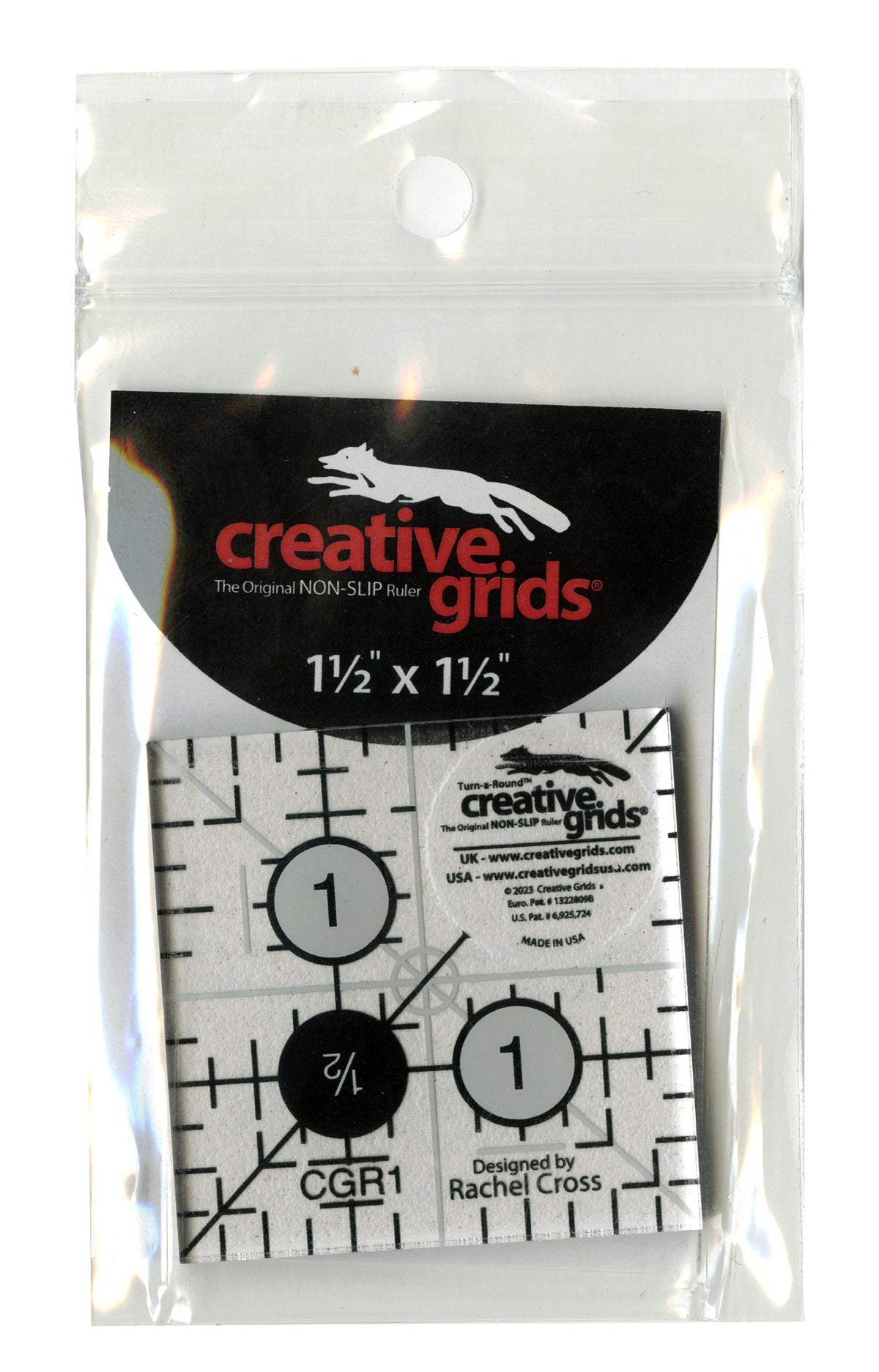 Creative Grids Quilt Ruler 1-1/2in x 1-1/2in Square
