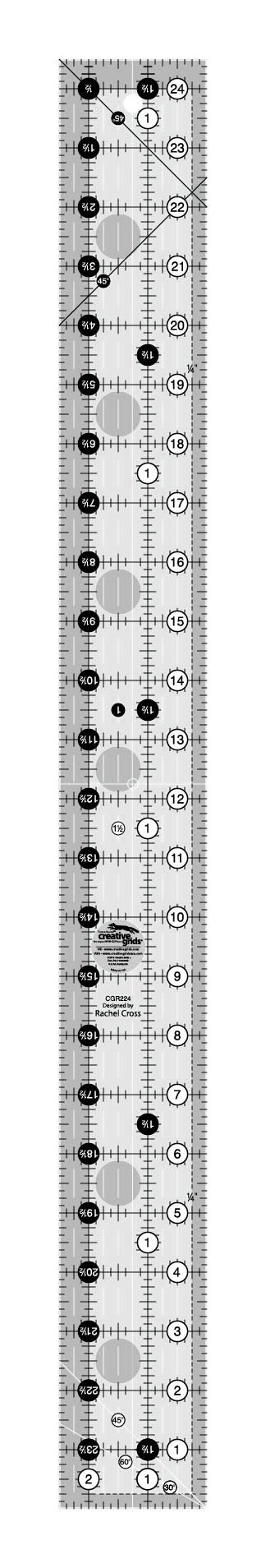 Creative Grids Quilt Ruler 2-1/2in x 24-1/2in Rectangle
