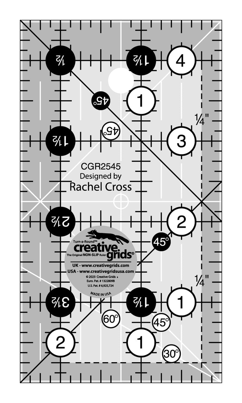 Creative Grids Quilt Ruler 2-1/2in x 4-1/2in Rectangle