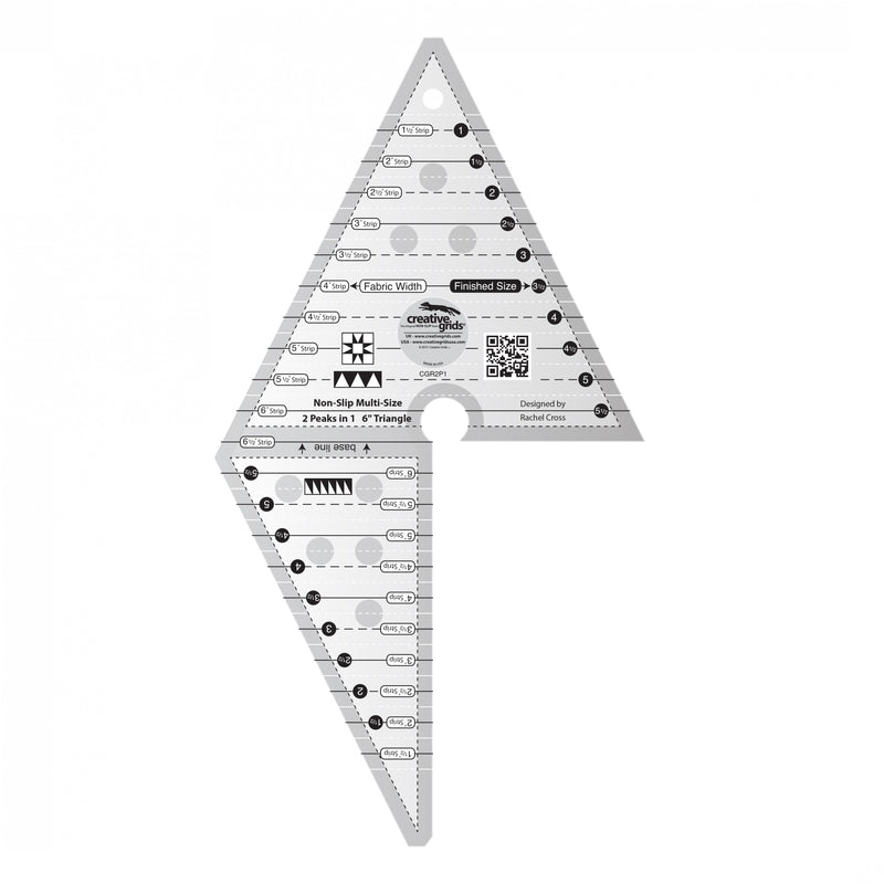 Creative Grids Quilt Ruler 2 Peaks in 1 Triangle