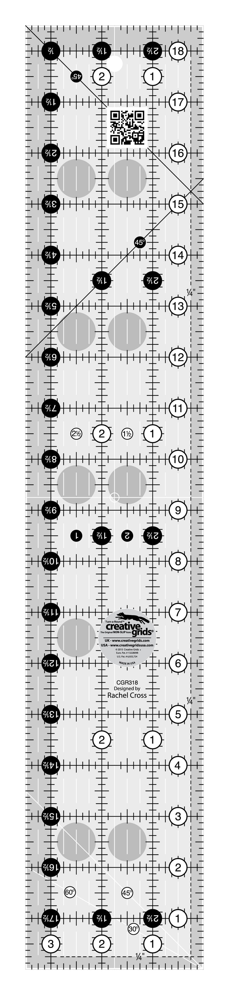 Creative Grids Quilt Ruler 3-1/2in x 18-1/2in Rectangle