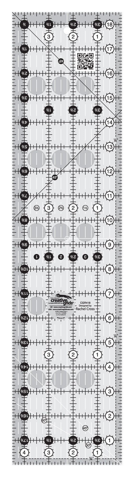 Creative Grids Quilt Ruler 4-1/2in x 18-1/2in Rectangle