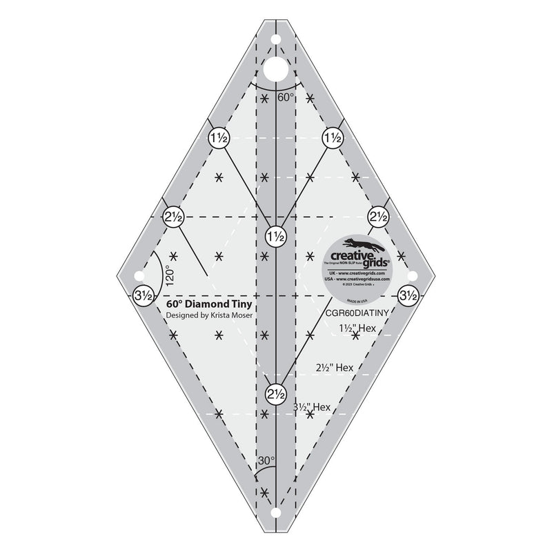 Creative Grids Quilt Ruler 60 Degree Tiny Diamond