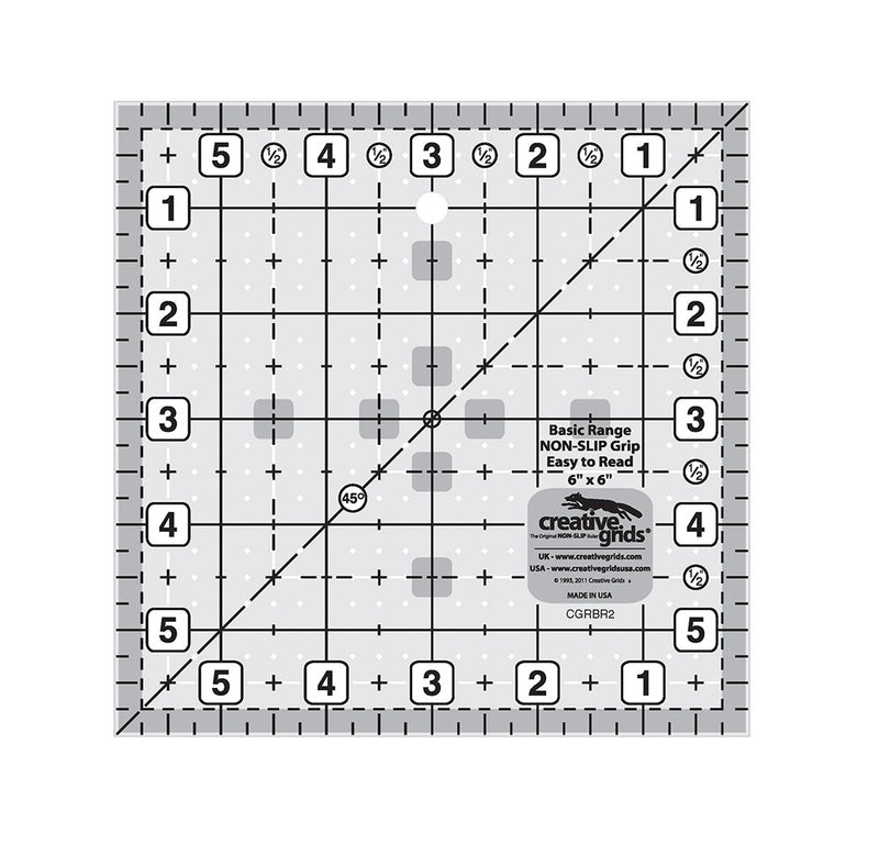 Creative Grids Quilt Ruler Basic Range 6in Square