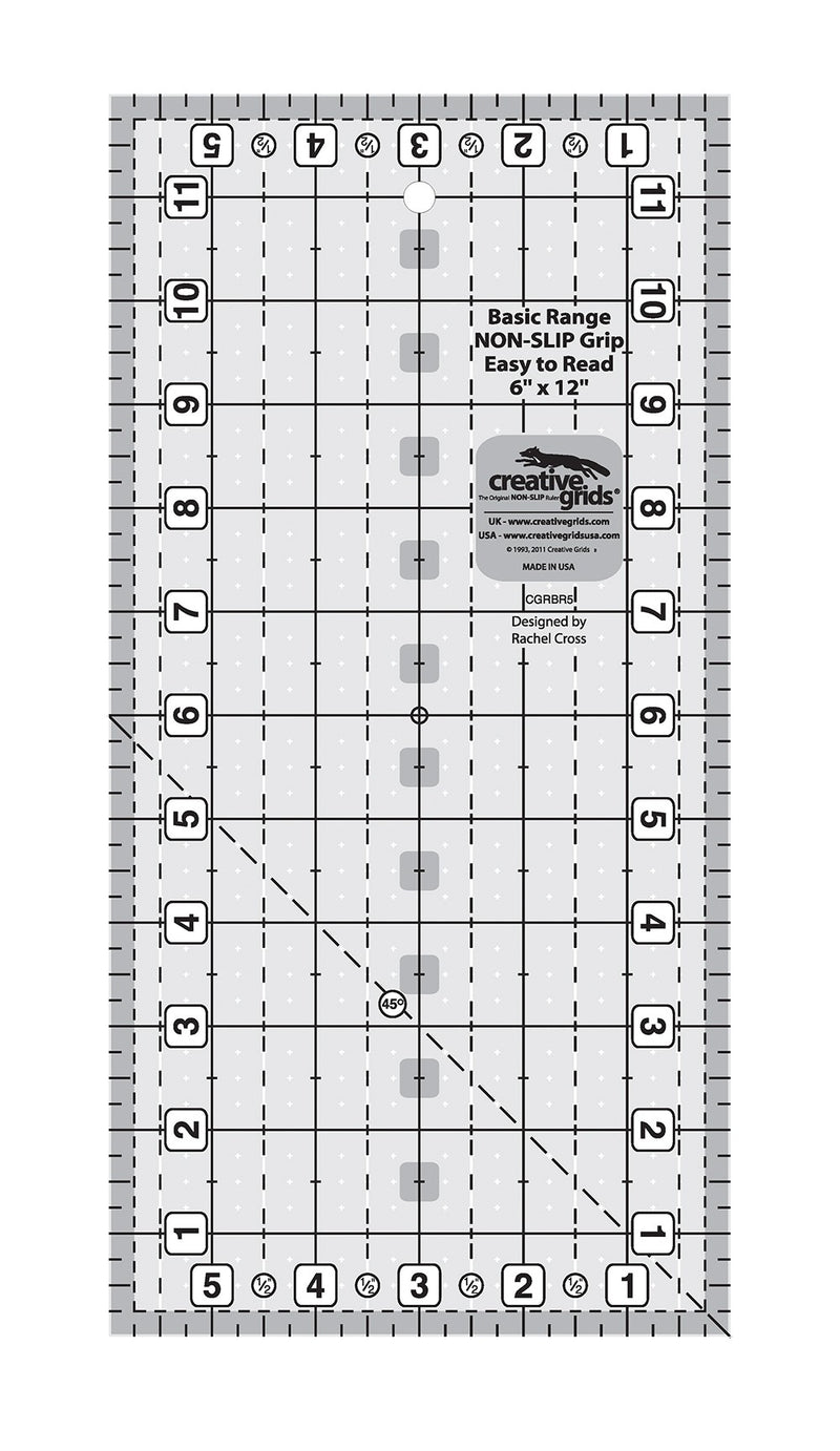 Creative Grids Quilt Ruler Basic Range 6in x 12in Rectangle