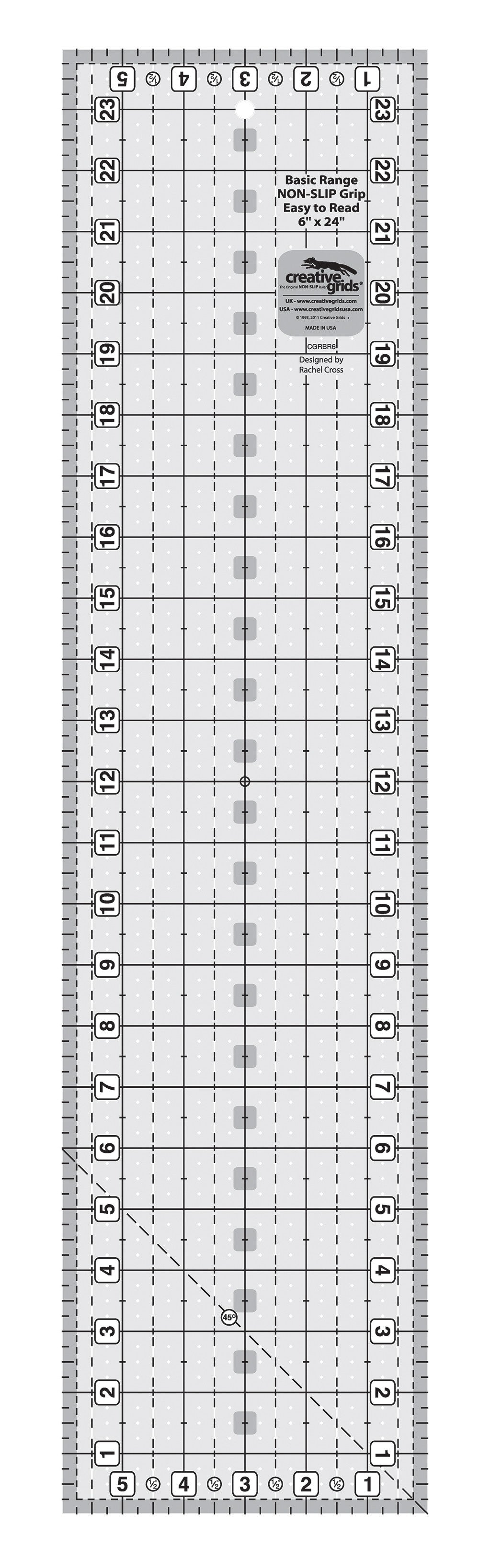 Creative Grids Quilt Ruler Basic Range 6in x 24in Rectangle