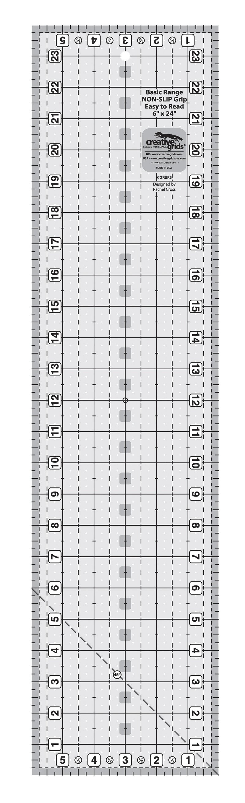 Creative Grids Quilt Ruler Basic Range 6in x 24in Rectangle