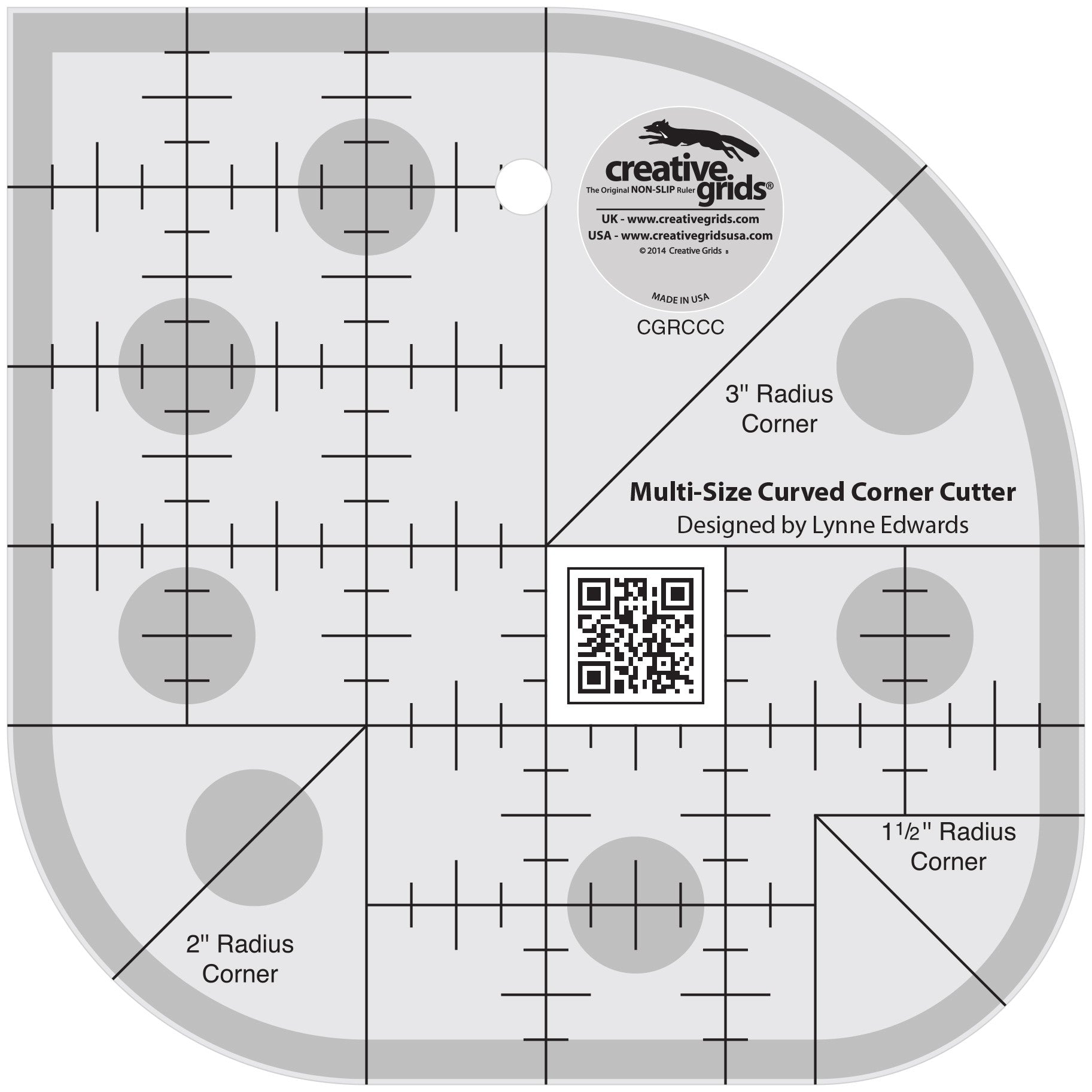 Creative Grids Quilt Ruler Curved Corner Cutter