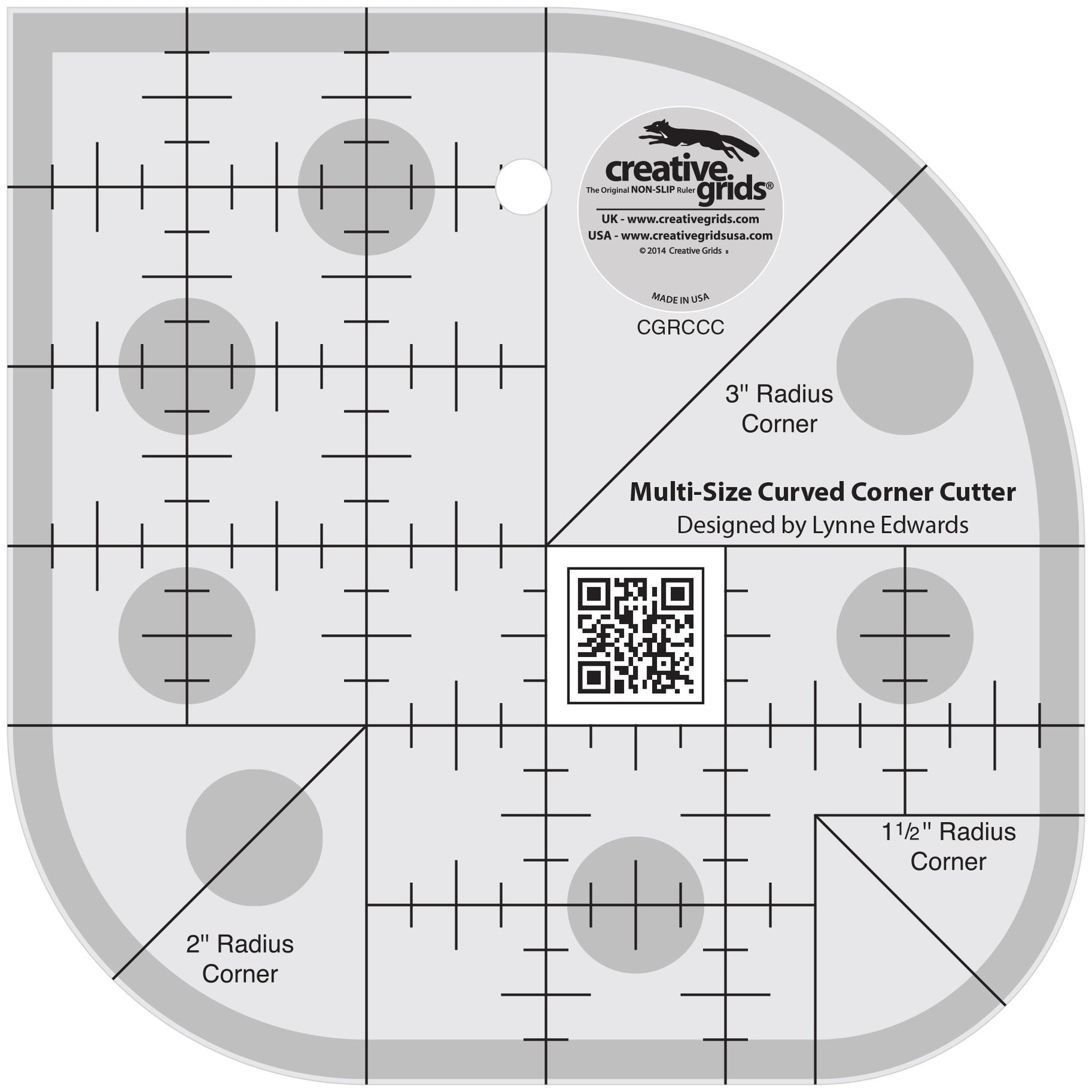 Creative Grids Quilt Ruler Curved Corner Cutter