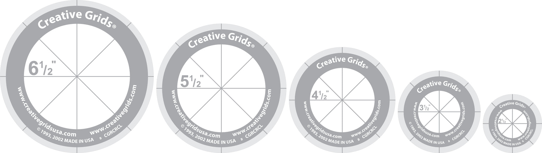 Creative Grids Quilt Ruler Circles Set of 5