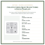 Product Specifications – Creative Grids Quilt Ruler Turbo 4-Patch Template