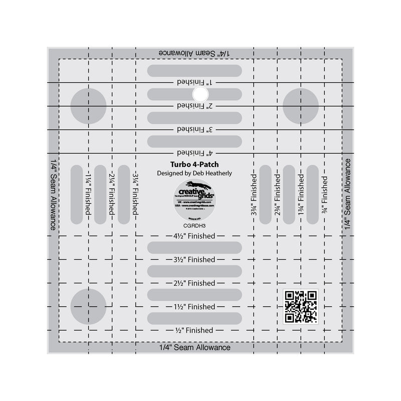 Creative Grids Quilt Ruler Turbo 4-Patch Template