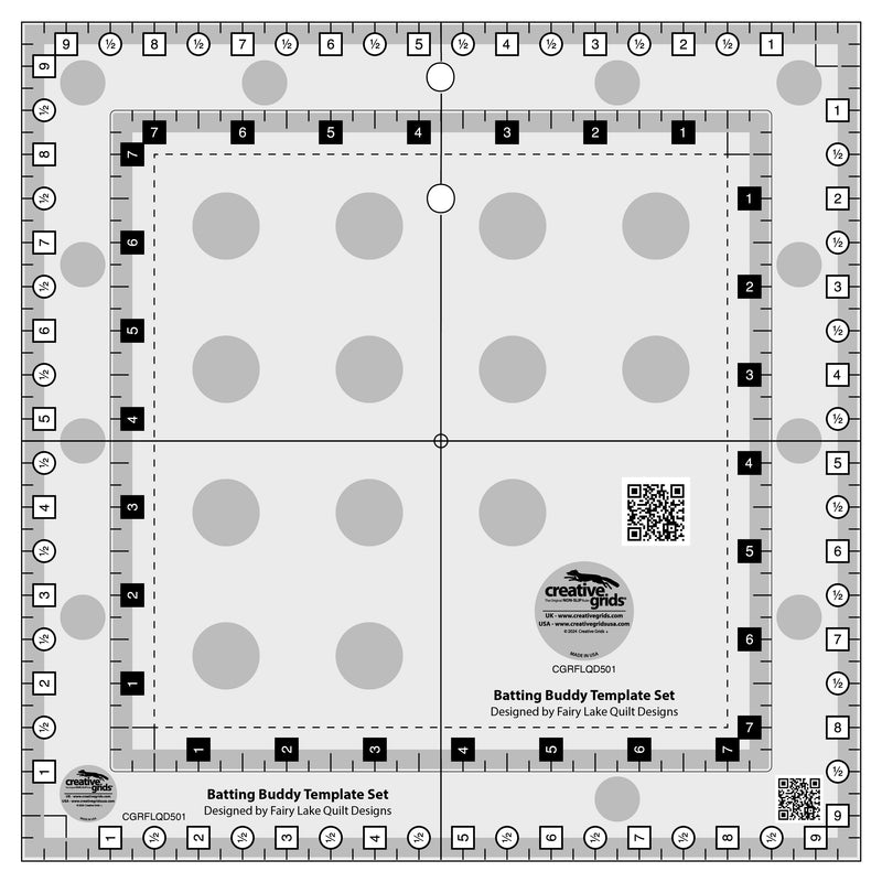 Creative Grids Quilt Ruler Batting Buddy Template Set