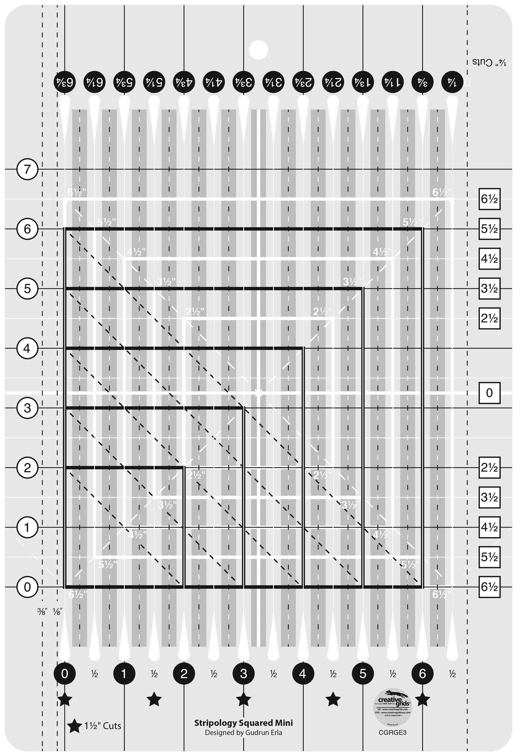 Creative Grids Quilt Ruler Stripology® Mini