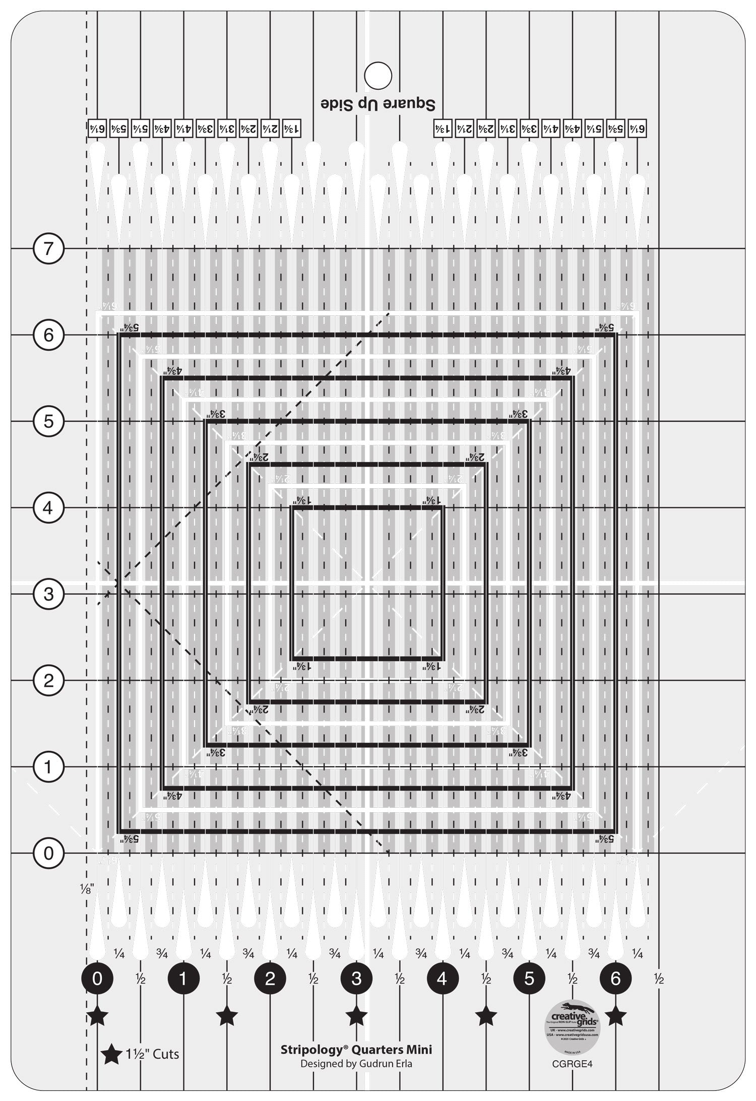Creative Grids Quilt Ruler Stripology® Quarters Mini