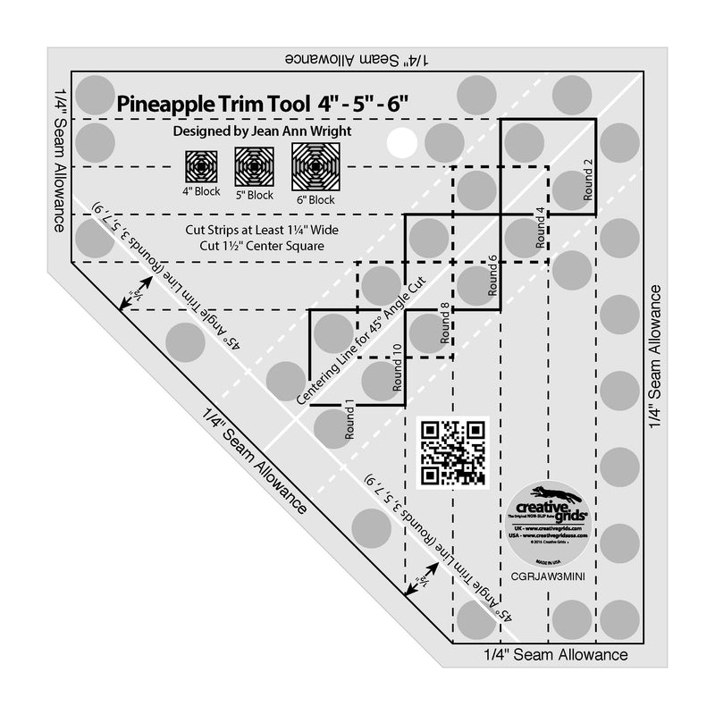 Creative Grids Quilt Ruler Pineapple Trim Tool Mini