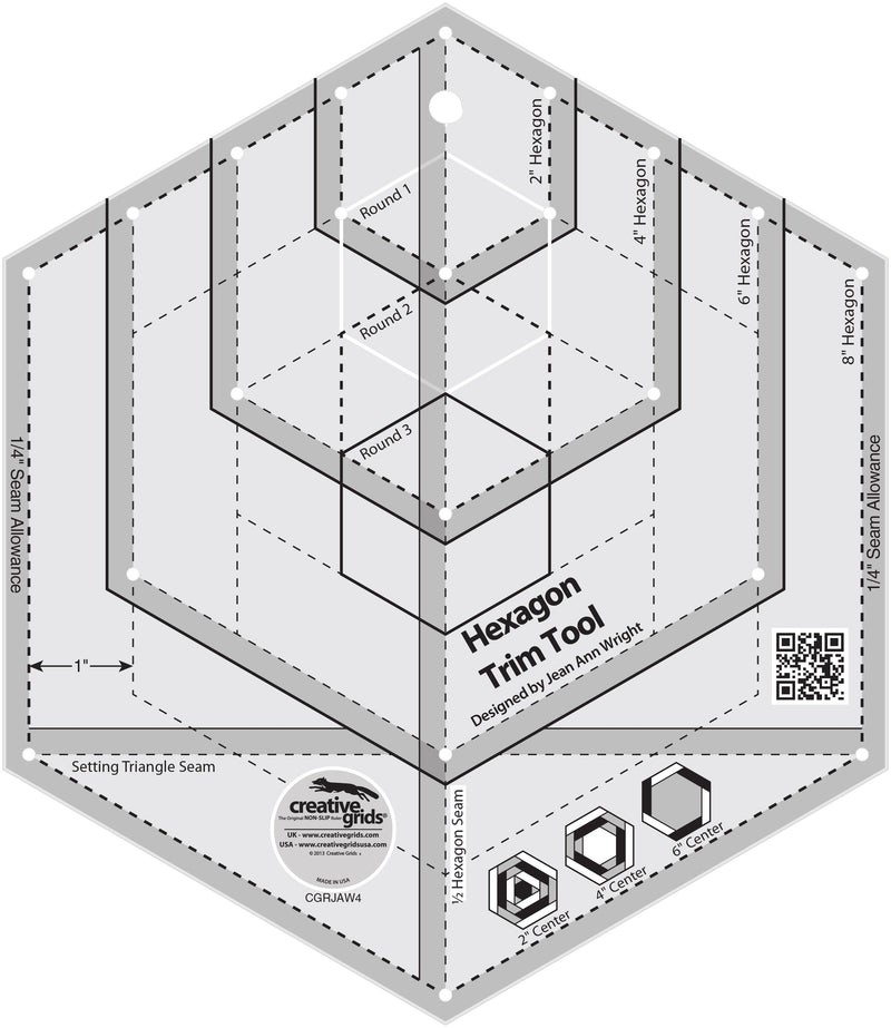 Creative Grids Quilt Ruler Hexagon Trim Tool