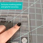 Creative Grids Quilt Ruler Curvy Log Cabin Trim Tool 6in Finished Blocks