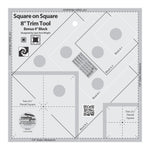 Creative Grids Square on Square Trim Tool 4in or 8in Finished Blocks Quilt Ruler