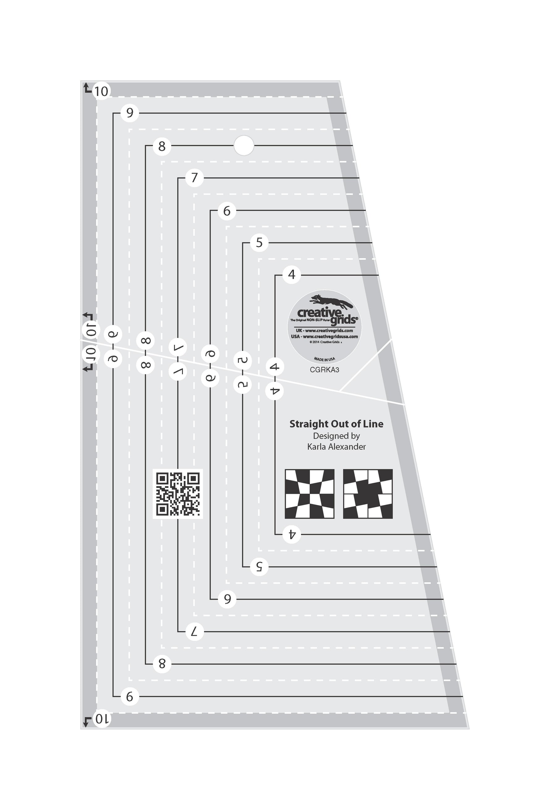 Creative Grids Quilt Ruler Straight Out Of Line 6in x 10in