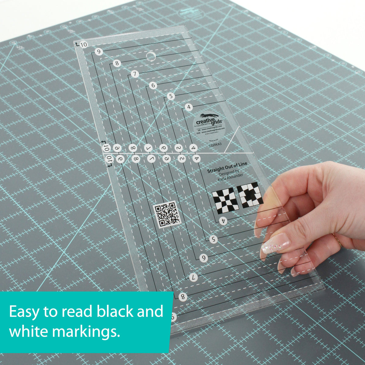 Creative Grids Quilt Ruler Straight Out Of Line 6in x 10in