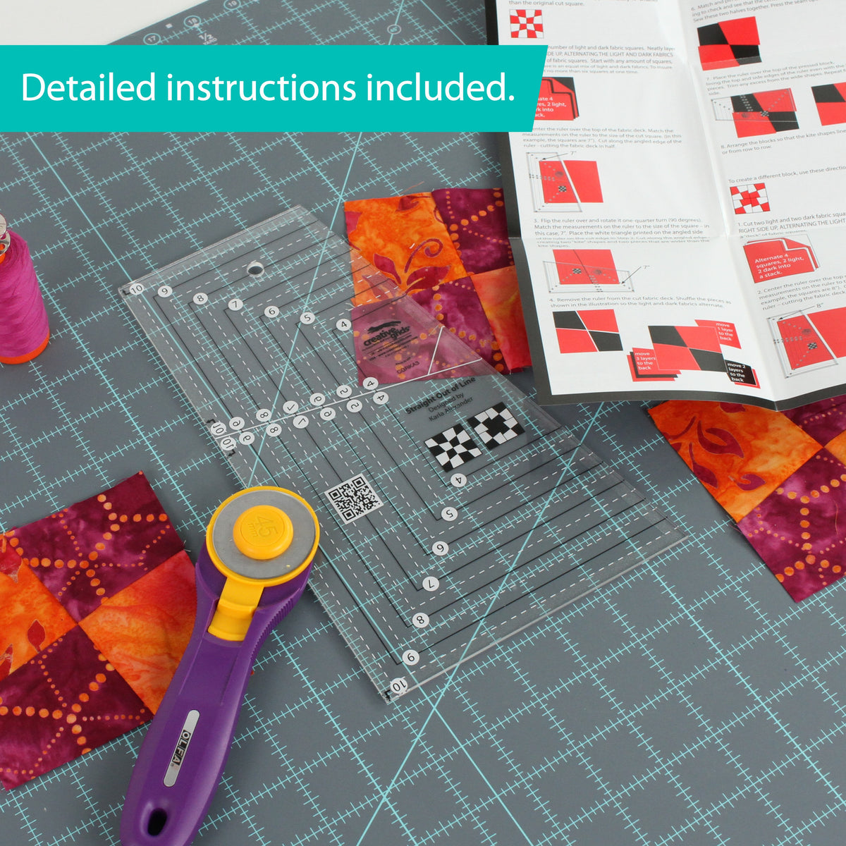 Creative Grids Quilt Ruler Straight Out Of Line 6in x 10in