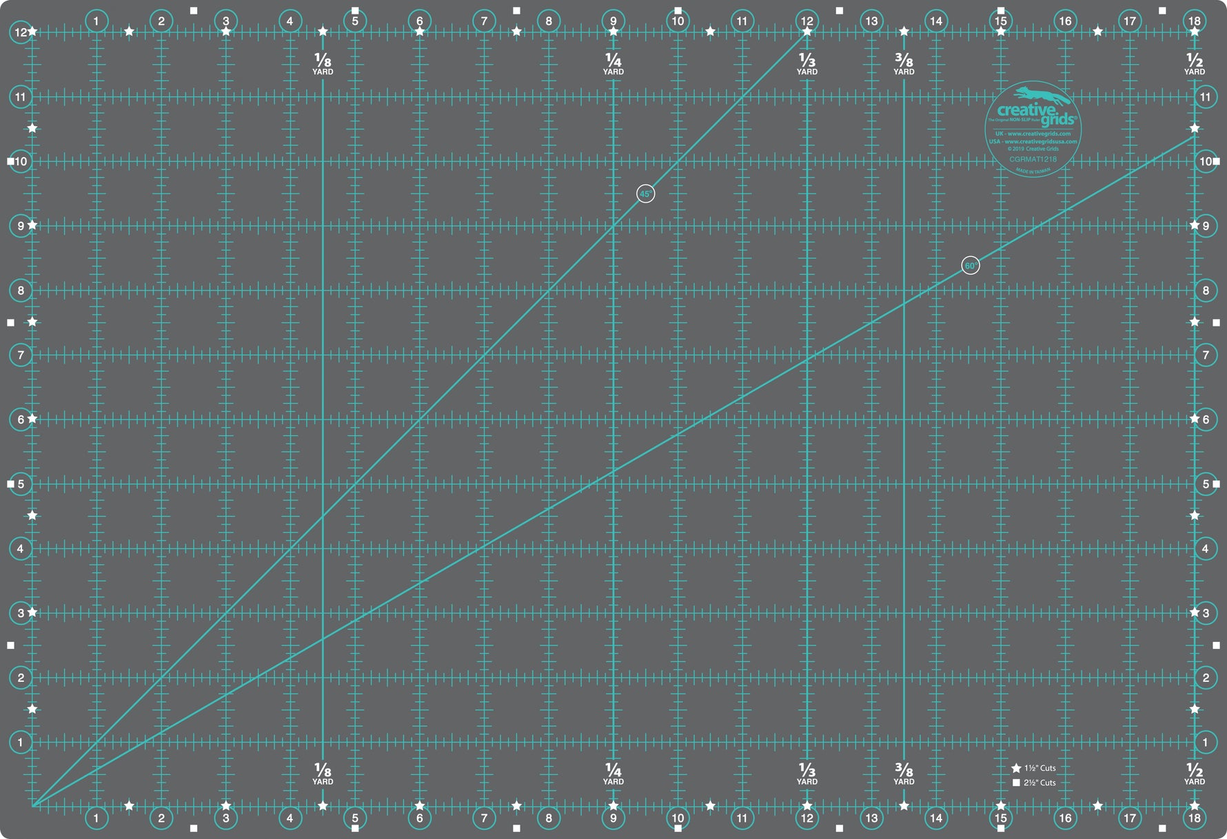 Creative Grids Self-Healing Double Sided Rotary Cutting Mat 12in x 18in