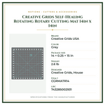 Product Specifications – Creative Grids Self-Healing Rotating Rotary Cutting Mat 14in x 14in