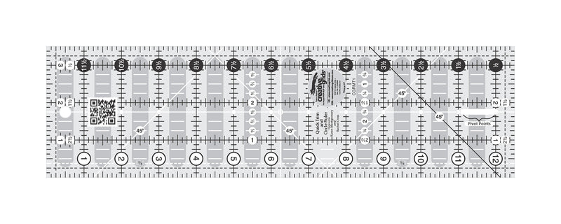 Creative Grids Quilt Ruler Quick Trim 3-1/2in X 12-1/2in Rectangle