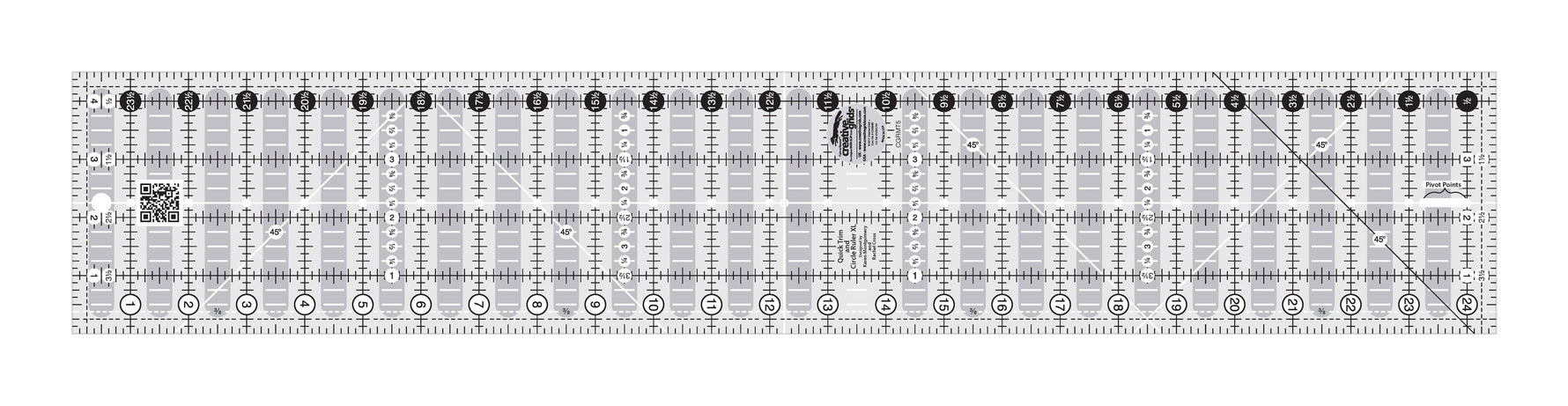 Creative Grids Quilt Ruler Quick Trim Two 4-1/2in x 24-1/2in Rectangle