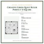 Product Specifications – Creative Grids Quilt Ruler Perfect 5 Square
