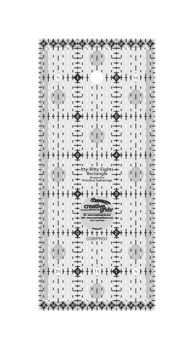 Creative Grids Quilt Ruler Itty-Bitty Eights 3in x 7in  Rectangle