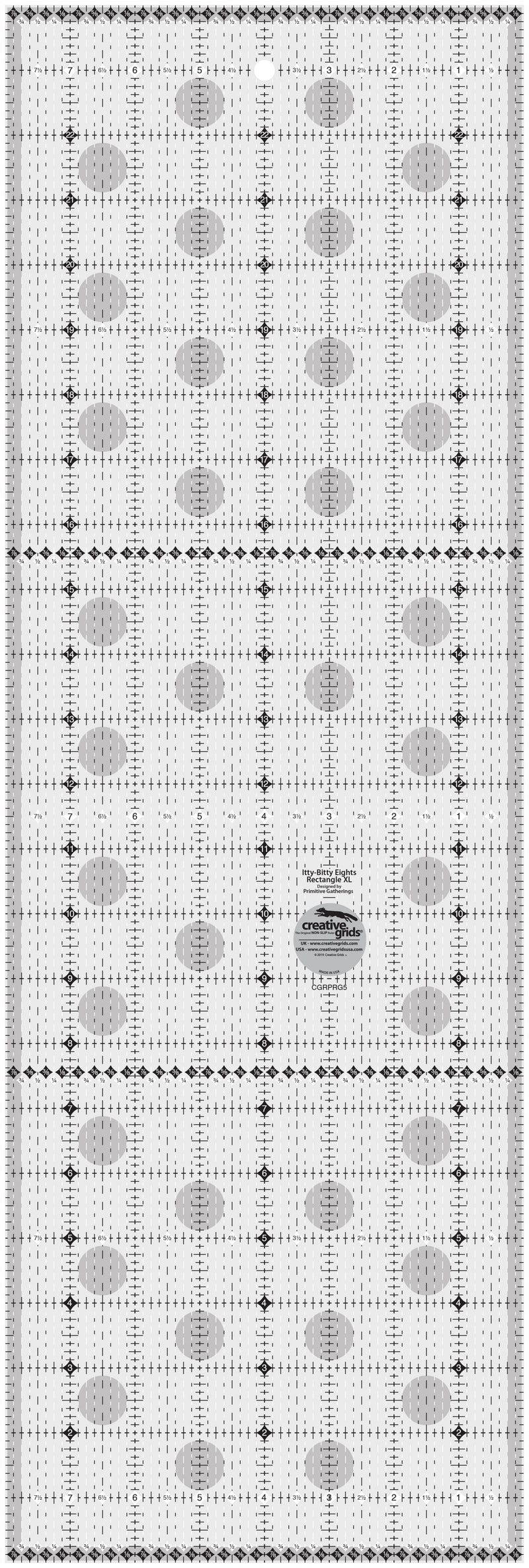 Creative Grids Quilt Ruler Itty-Bitty Eights XL 8in x 24in Rectangle