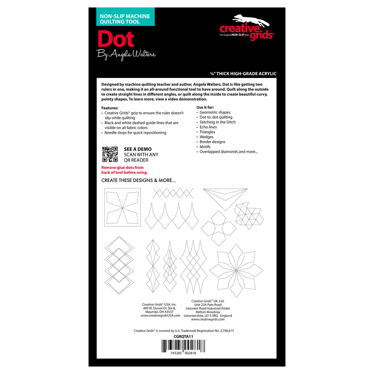 Creative Grids Machine Quilting Tool Dot