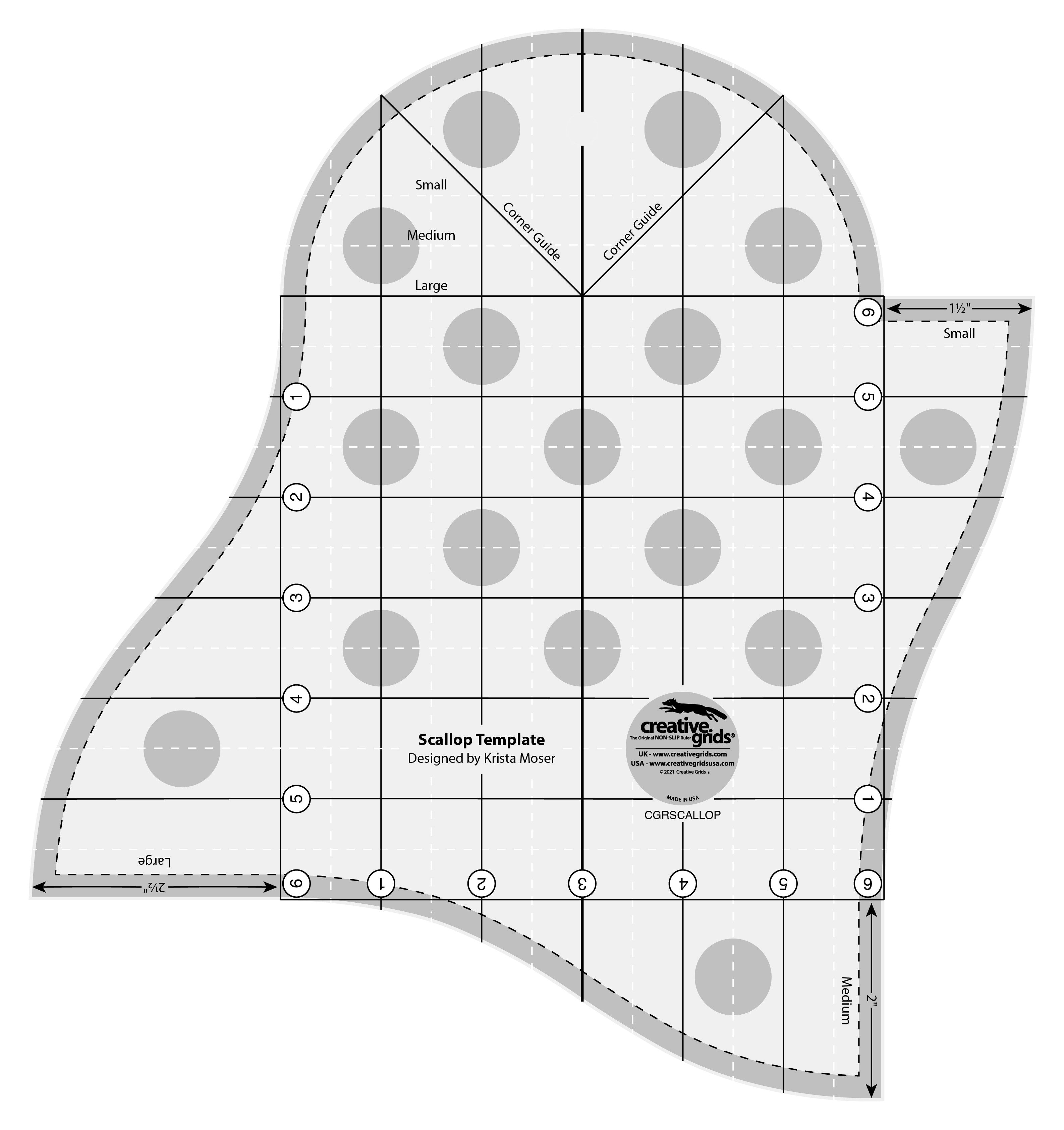 Creative Grids Quilt Ruler Scallop Template