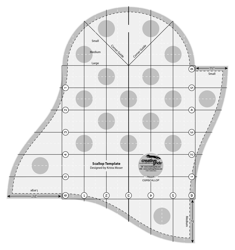 Creative Grids Quilt Ruler Scallop Template